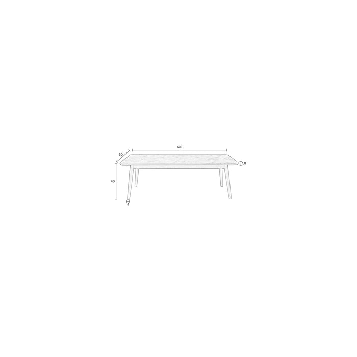 Housecraft Living Fabio Salontafel Rechthoekig Hout 120x60 cm Naturel
