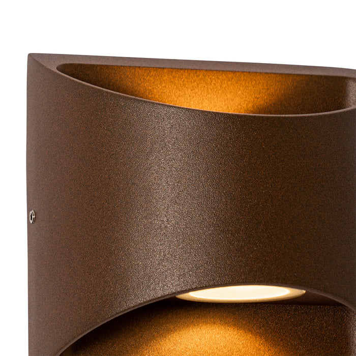 QAZQA Moderne buiten wandlamp roestbruin incl. LED 2-lichts IP54 -