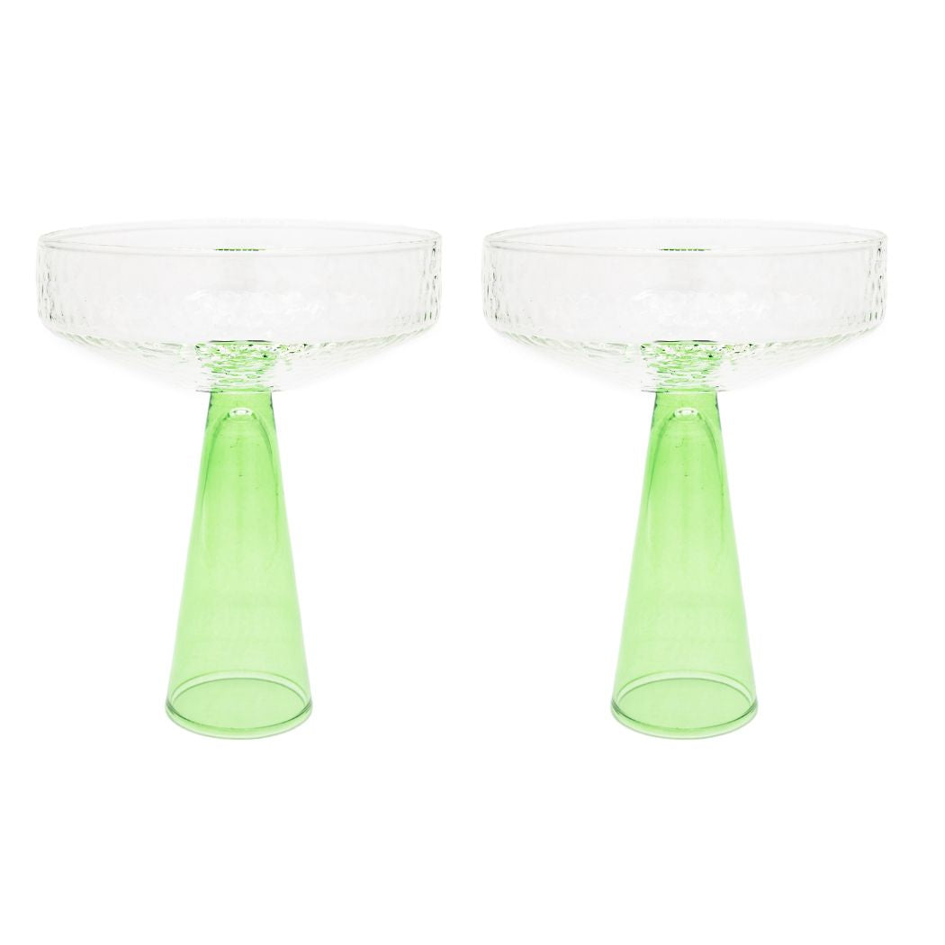 Brût Homeware, Coupe Claude, helder | groen, set van 2