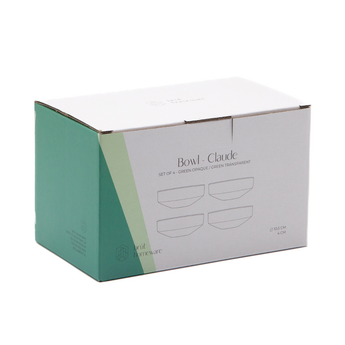 Brût Homeware, Schaaltjes Claude, groen | groen transparant, set van 4