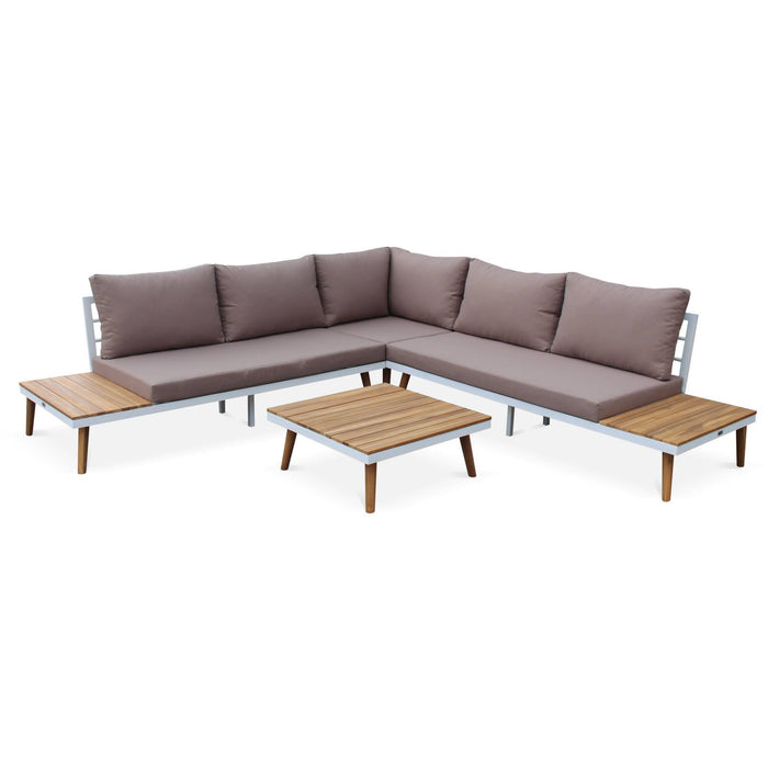 sweeek - Houten hoek loungeset 5 plaatsen - Buenos Aires