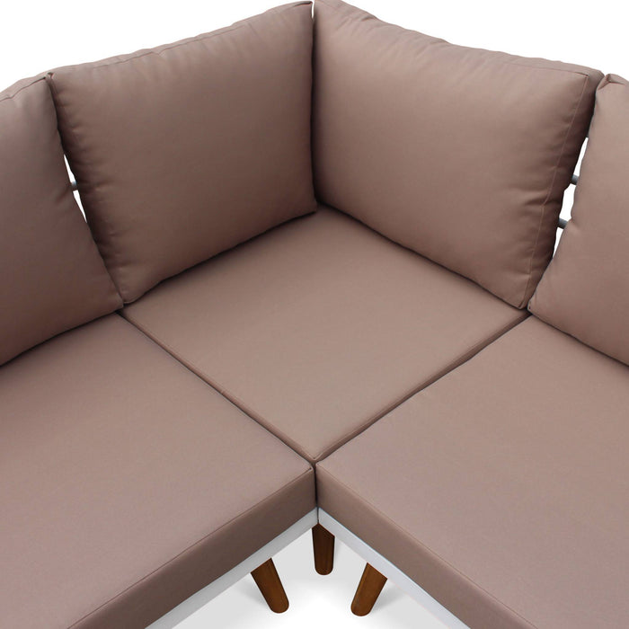 sweeek - Houten hoek loungeset 5 plaatsen - Buenos Aires