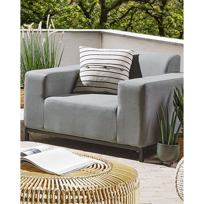 Beliani - ROVIGO - Fauteuil - Grijs - Polyester