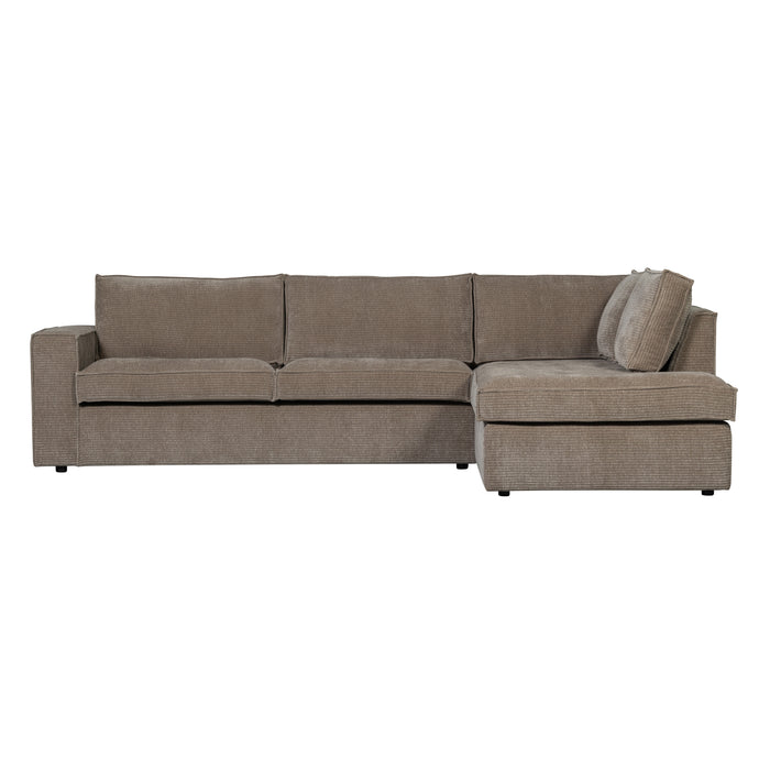 WOOOD Hajo Hoekbank Rechts - Rib - Taupe - 84x283x197