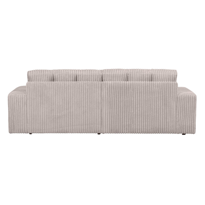 WOOOD Second Date 2-zits Bank - Grove Ribstof - Naturel