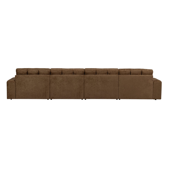 WOOOD Second Date 4-zits Bank - Structure Velvet - Brass
