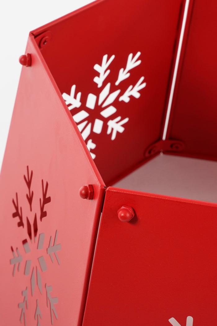 House of Seasons Kerstboomrok - L50,5 x B41 x H26 cm - Metaal - Rood