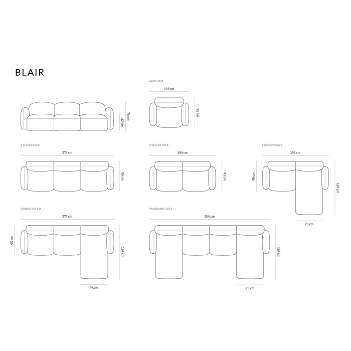 Micadoni Home Blair 2-zitsbank - Chenille - Lichtbeige