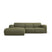 Windsor & Co Lola Hoekbank met Chaise Longue Links - Chenille - Lichtgroen