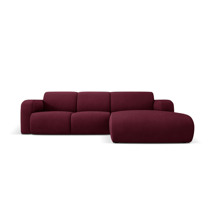 Windsor & Co Lola Hoekbank met Chaise Longue Rechts - Fluweel - Bordeauxrood