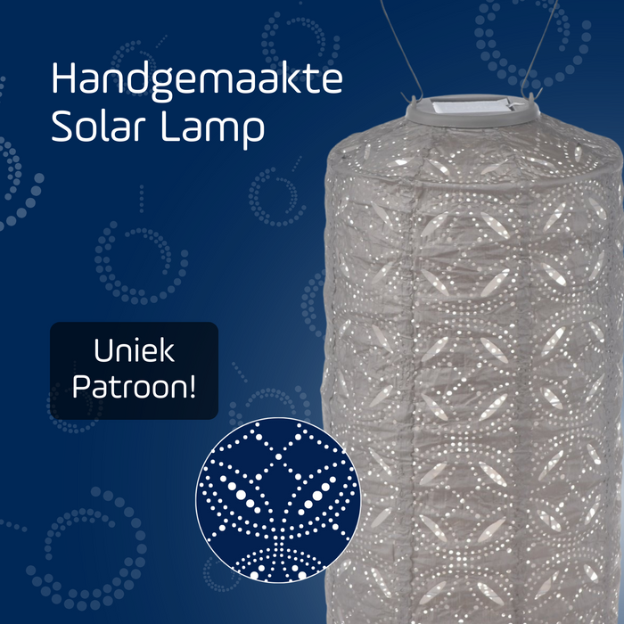 Lumiz Solar tuinverlichting Mandela Cylinder - 18 cm - Licht Taupe