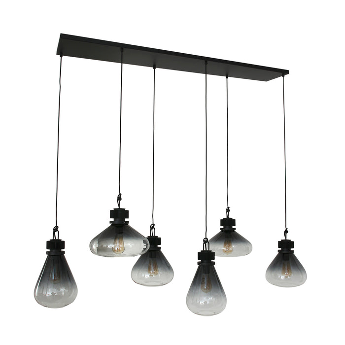 Steinhauer - Flere - hanglamp 6 lichts - smoke glas