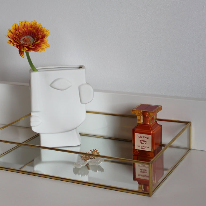 QUVIO Vaas - Gezicht - Wit