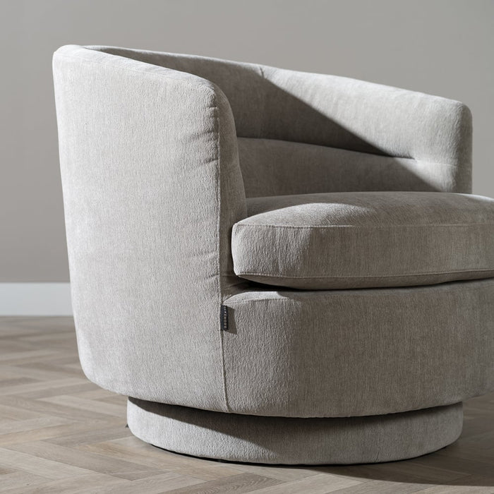 Bronx71 Scandinavische fauteuil Valerie draaibaar chenille taupe