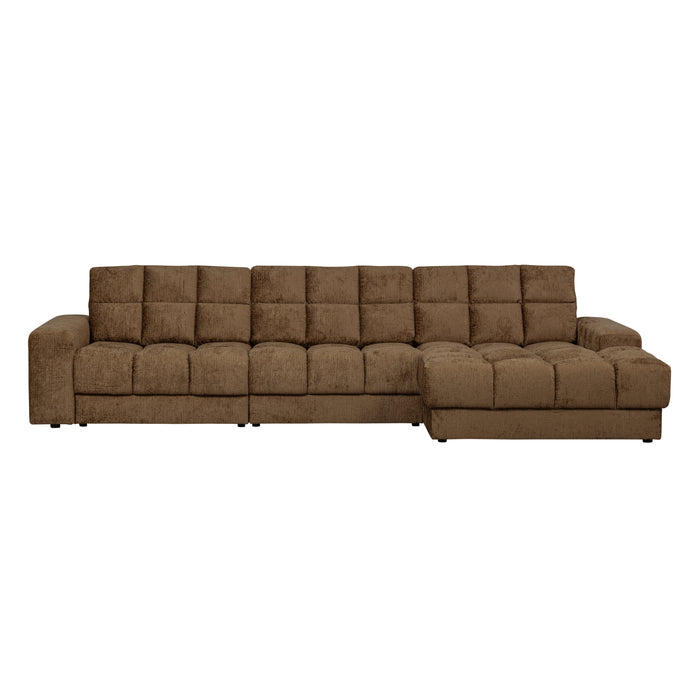 WOOOD Second Date Chaise Longue Rechts - Structure Velvet - Brass