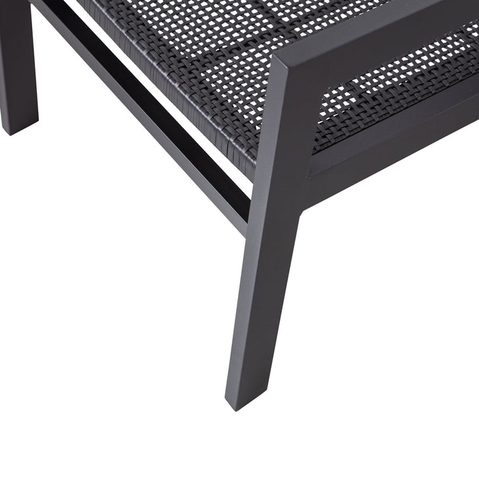 WOOOD Pem Tuin Fauteuils Armleuning - Aluminium - Zwart - Set van 2
