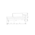 WOOOD Daybed Right Rodeo - Structure Velvet - Brass - 85x203x86