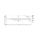 WOOOD Chaise Longue Rechts  - Velvet - Wheatfield - 85x300x155