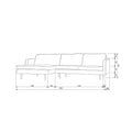 WOOOD Chaise Longue Links Rodeo - Velvet - Brass - 85x300x155