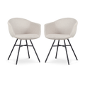 Nolon Noa-Otis Eetkamerstoelen Set van 2 - Beige - Zwarte Poten