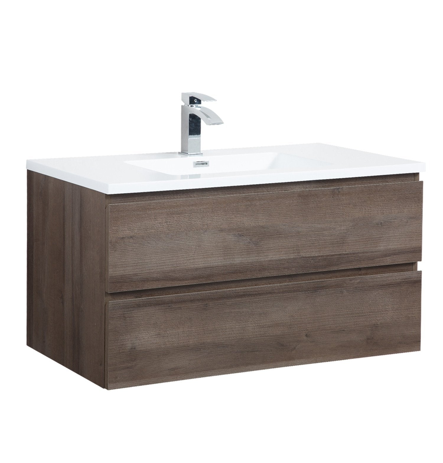 Badplaats Badkamermeubel Set Angela 100cm - Bruin Eiken