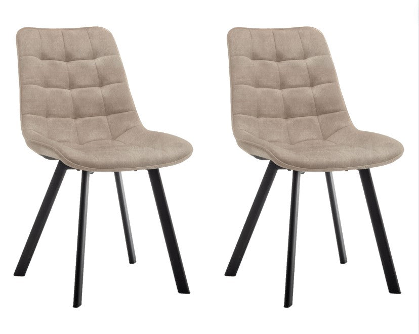 Furnihaus Eetkamerstoel Felix Velvet Beige Set van 2