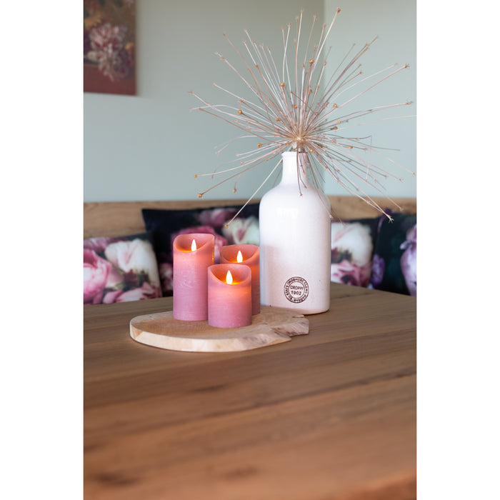 Anna's Collection Stompkaarsen - 3x - roze - LED kaarsen