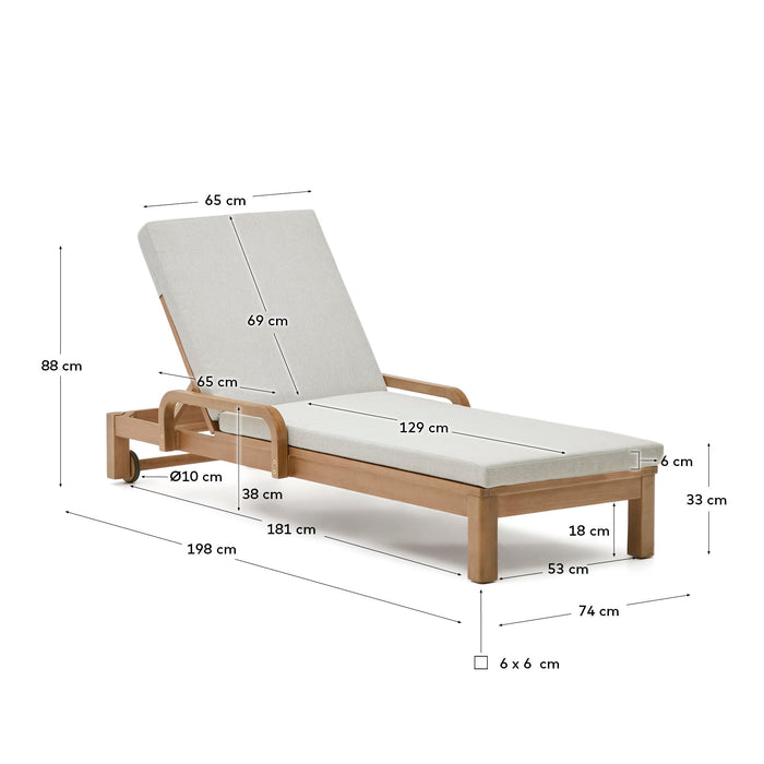 Kave Home - Ligstoel Sonsaura van FSC 100% massief eucalyptushout