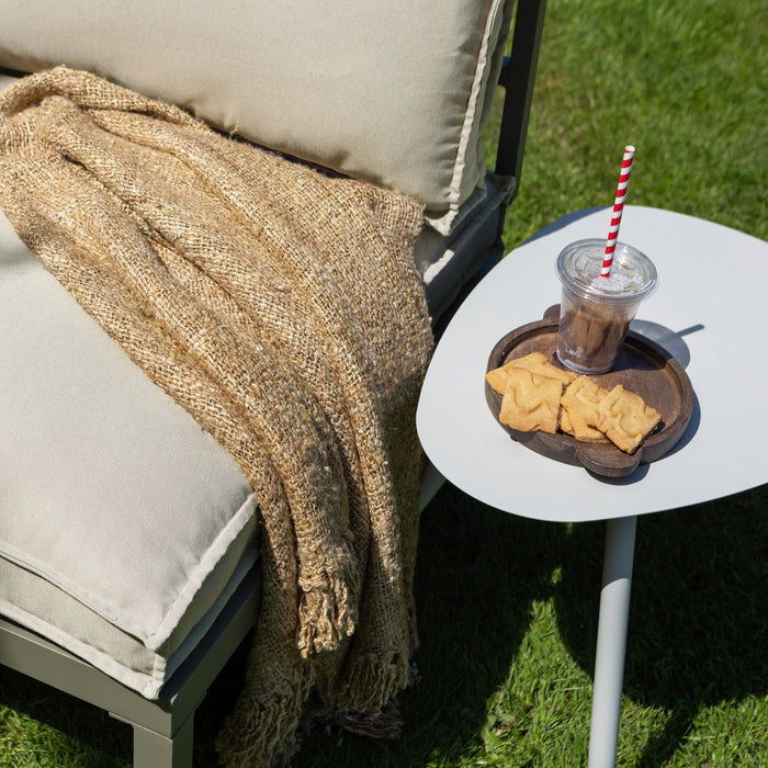 WOOOD Aivy Outdoor Bijzettafel - Metaal - Mist - 45x58