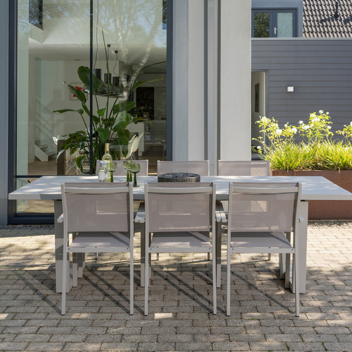 WOOOD Eettafel Bear - Aluminium - Zand - 75x240x87