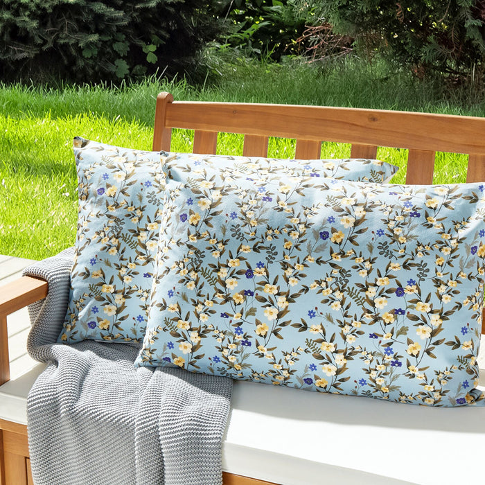 Beliani - VALLORIA - Buitenkussen set van 2 - Lichtblauw - Polyester