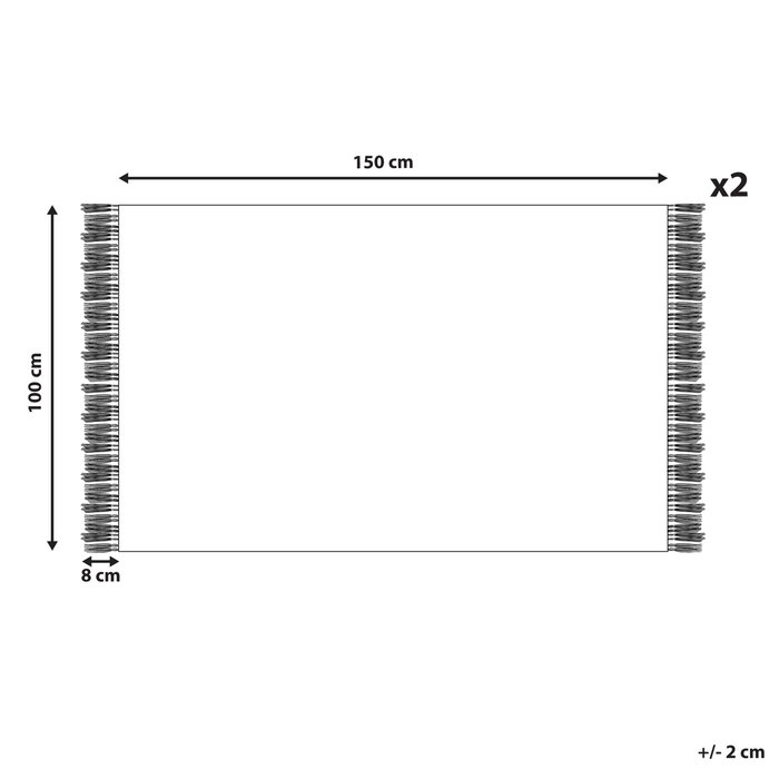 Beliani - ATIU - Handdoek set van 2 - Beige - Katoen