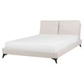 Beliani-MELLE -Tweepersoonsbed-Lichtbeige-160 x 200 cm-Chenille