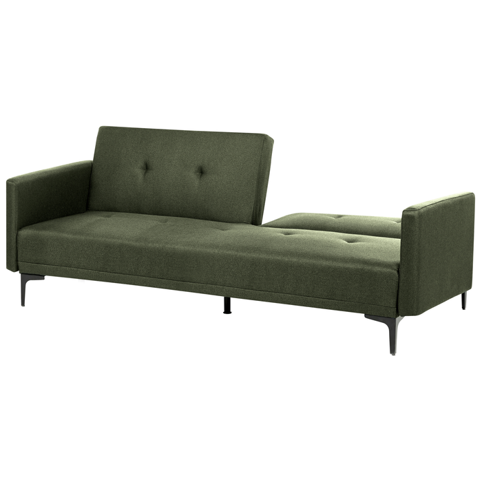 Beliani - LUCAN - Slaapbank 3-zits - Donkergroen - Polyester