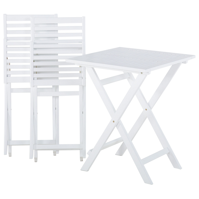 Beliani - FIJI - Bistroset voor 2 - Wit |Mintgroen - Acaciahout
