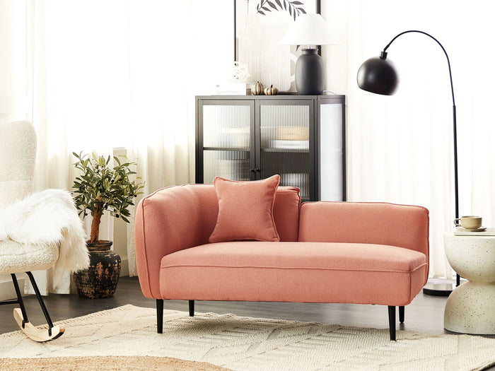 Beliani - CHEVANNES - Chaise longue - Perzik - Linkszijdig - Polyester