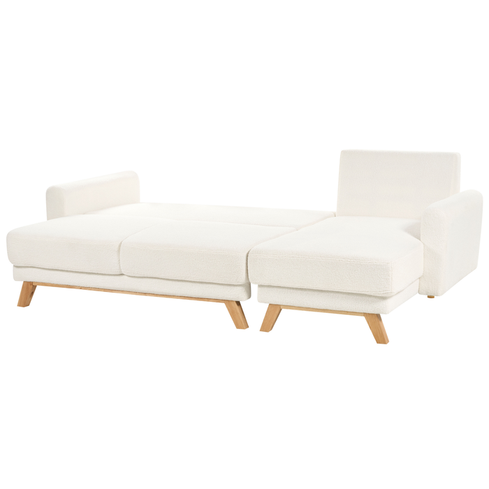 Beliani - SIRO - Slaapbank - Gebroken wit - Linkszijdig - Bouclé