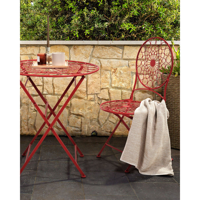 Beliani - SCARIO - Tuinstoelen set van 2 - Rood - IJzer