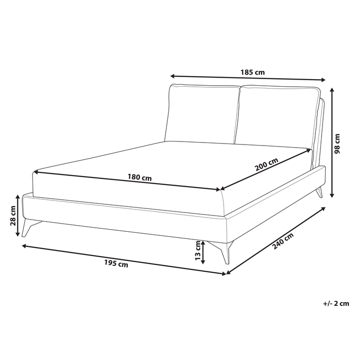 Beliani - MELLE - Tweepersoonsbed - Oranje - 180 x 200 cm - Fluweel
