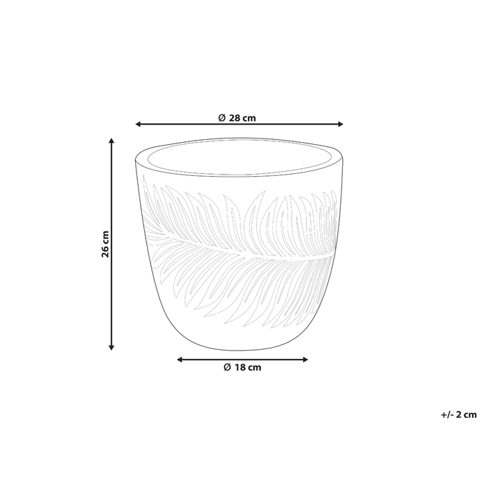 Beliani-FTERO-Bloempot-Gebroken wit-28 x 28 x 16 cm-Kleivezel