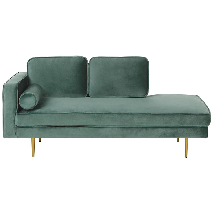 Beliani - MIRAMAS - Chaise longue - Mintgroen - Linkerzijde - Fluweel