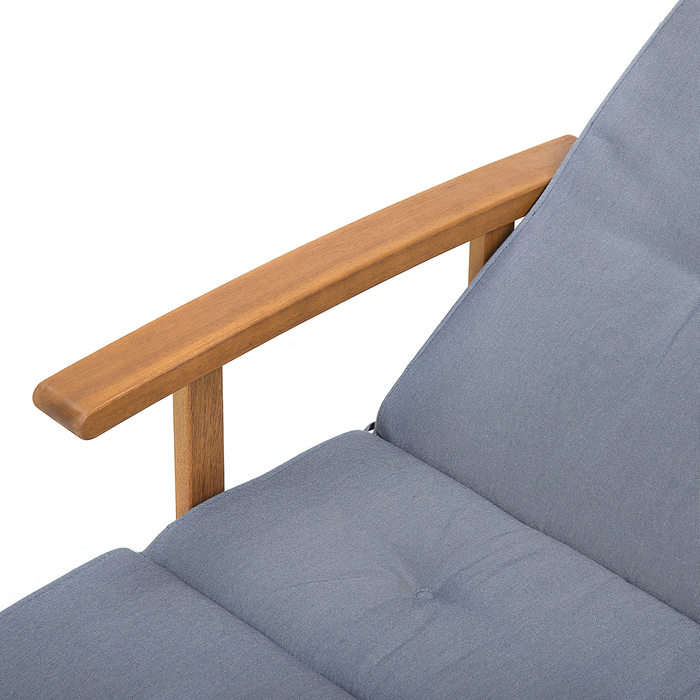 Beliani - JAVA - Strandstoel - Lichte houtkleur|Blauw - Acaciahout