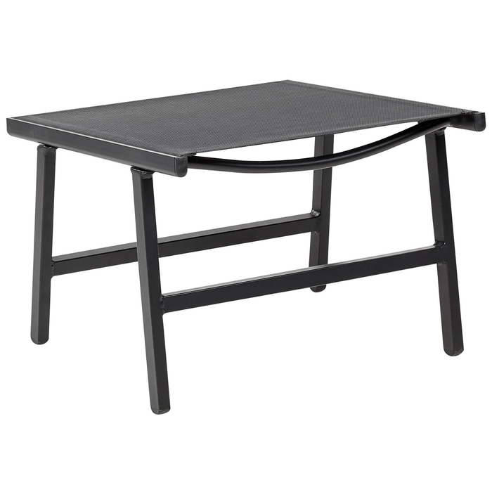 Beliani - MARCEDDI -Tuinstoel met voetenbank - Zwart - Textileen