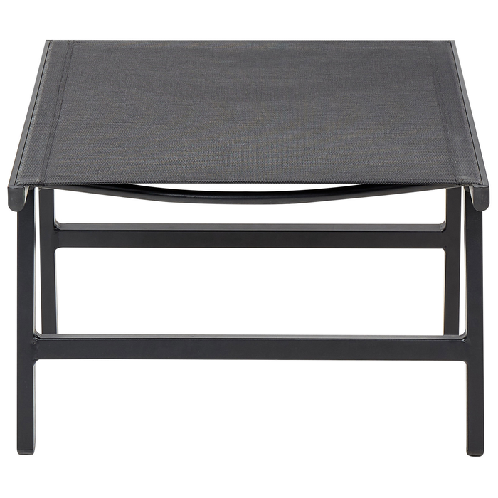 Beliani - MARCEDDI -Tuinstoel met voetenbank - Zwart - Textileen