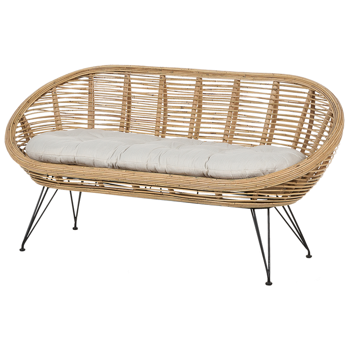 Beliani - MARATEA - Loungeset 4-zits - Lichtbeige - Rotan