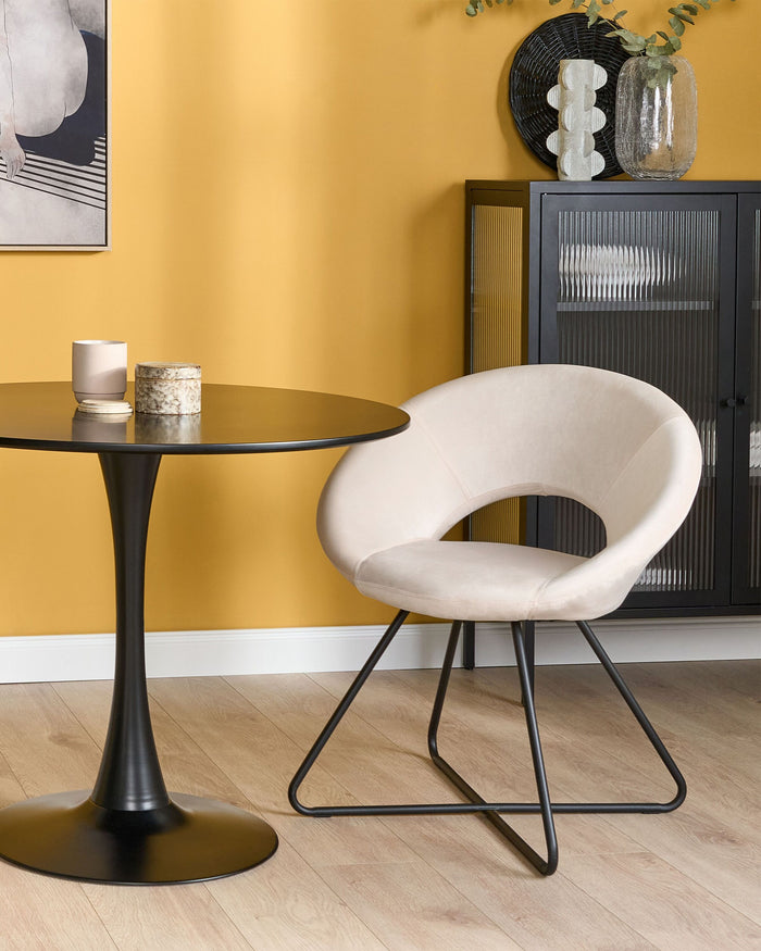 Beliani - RACHEL - Fauteuil - Gebroken wit - Fluweel