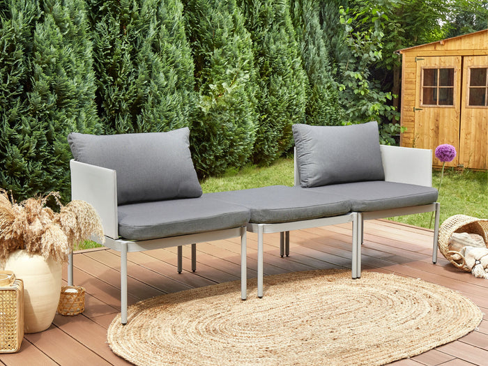Beliani - TERRACINA - Loungeset voor 2 - Lichtgrijs - Aluminium