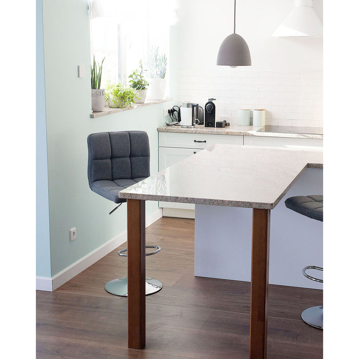 Beliani - MARION - Barkruk verstelbaar - Lichtgrijs - Polyester