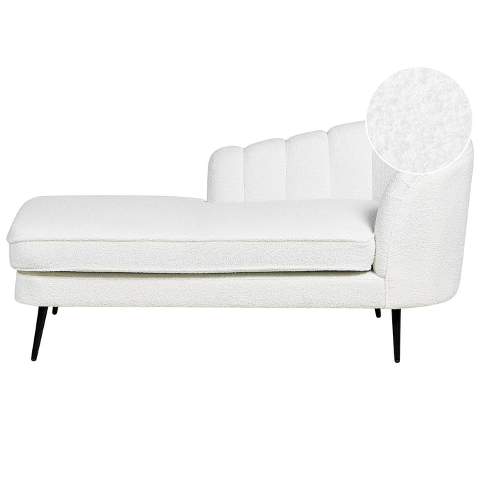 Beliani-ALLIER-Chaise longue-Gebroken wit-Rechterzijde-Bouclé