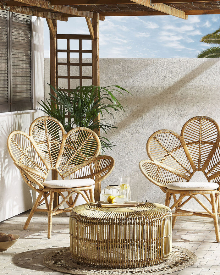 Beliani - FLORENTINE - Fauteuil - Set van 2 - Natuurlijk - Rotan
